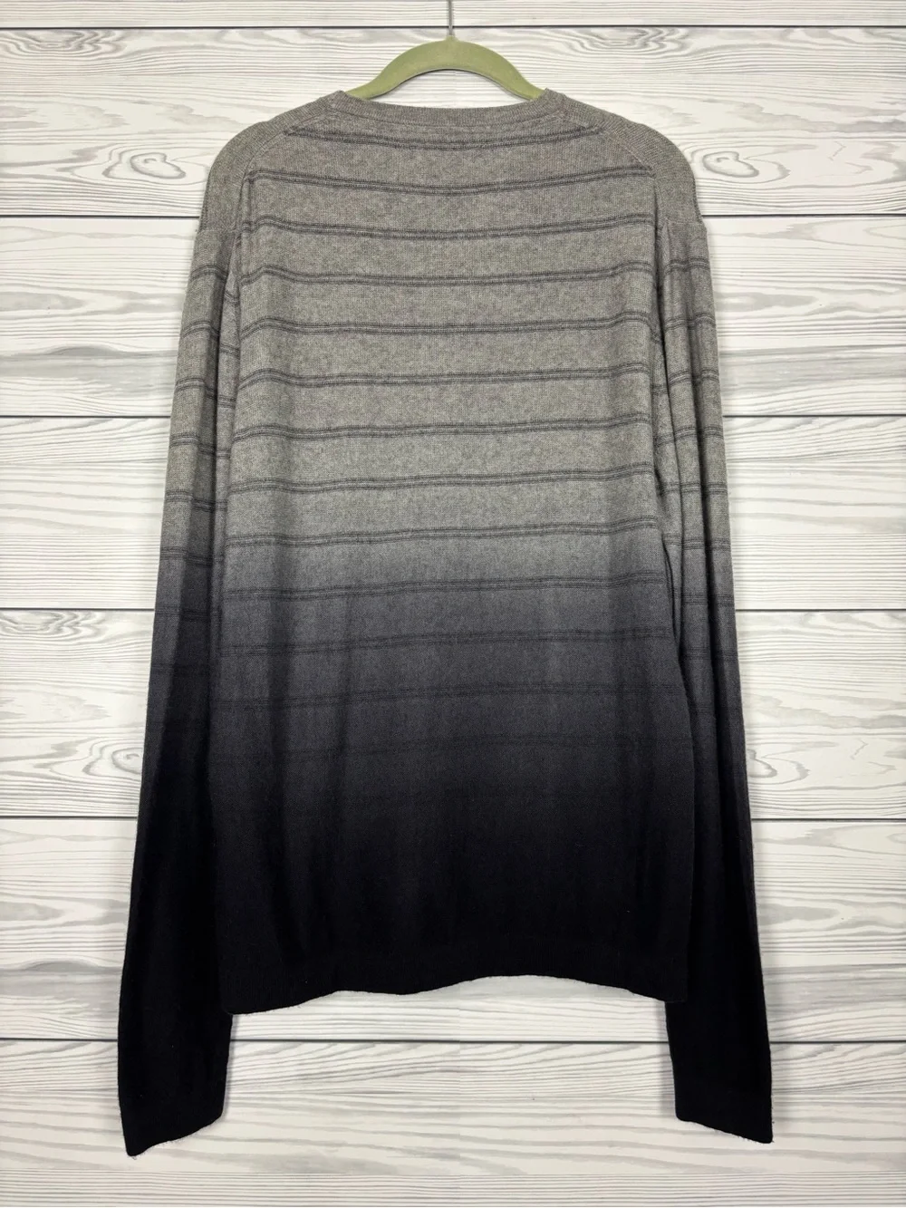 Impermeable Cashmere mens stripe Ombre sweater size medium